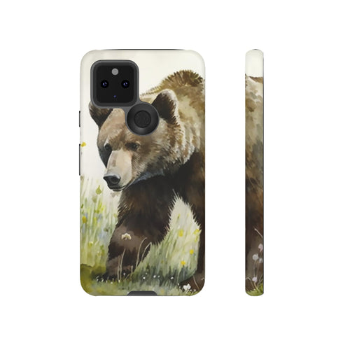 Grizzly Bear in a Field - Impact Resistant Phone Case Google Pixel 5 5G Matte